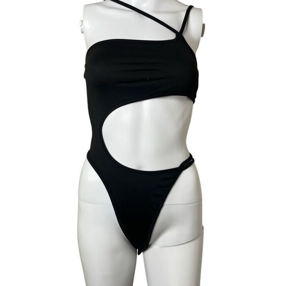 Black Cutout One-Piece Swimsuit - Picture 1 of 2